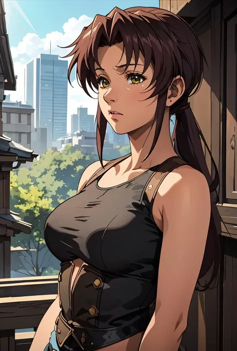 photo of mlp Meowko, RAW, beautiful woman, ((portrait)), ((detailed face:1.2)), ((anime, face, anime facial feature, clear skin, glossy lips, shiny luscious lips, clear skin), (anime hair, very long brown ponytail, light brown ponytail, brunette: 1.55),  (perfect proportioned body, Strong, muscular, narrow waist, narrow hips, skinny, large breasts), (wearing sports bra, tights), (city balcony, midnight city, stary sky), (realistic photo, best quality, detailed), (8k wallpaper), (cinematic lighting, beautiful light, (night:1.3)) (sharp focus, intricate)