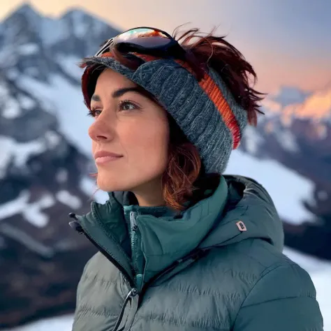 delphinewespiser<lora:delphinewespiser_xl_lora:1>  A beautiful woman, short hair, alps, top of mountain, snow, hi detail, sharp focus, perfect lighting, awesome, dslr, 4k high quality. extra detail, extra sharp, magical, perfect moment, natural skin, pores