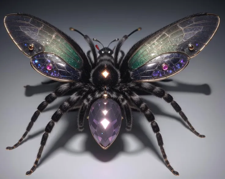 cinematic, 135mm IMAX, photo 35mm photograph, film, professional, highly detailed,
photo of a spider combined with a butterfly, close up, black dark cave with cooled magma
<lora:more_details:0.3> <lora:insect jewelry:0.5>, centered. a 3d render of a metallic butterfly made of shiny glitter shaped as jewel with stones Wolfers Frres", "Henri Vever", "Paul Brandt", "Raymond Templier", "Lacloche Frres", "Rubel Frres", "Suzanne Belperron", "Pierre Sterl", "Donald Claflin", "Aldo Cipullo", neon colored, ray tracing!, "emerald", "ruby", "diamond", "opal", "jade", "amethyst", "white pearl", "sapphire", "aquamarine", "garnet", "lapis lazuli", "turquoise", "peridot", "moonstone", "rose quartz", "spinel", "tourmaline", cinematic lighting, volumetric light, octane render, redshift render, canon 50mm, photography of a realistic spider with a segmented body, jointed appendages, an exoskeleton, an open circulatory system, a tracheal system, compound eyes, antennae, and a complex nervous system. The insect's body can be a variety of colors, and it may have patterns on its bodies. The insect should be realistic and detailed. taken by national geographic, soft natural lighting, 85mm lens, Cinestill 800T, sharp focus