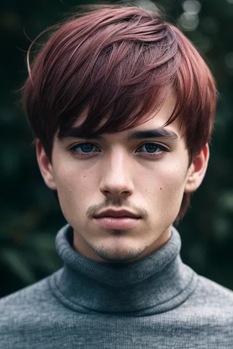 male, man, (([Red hair], [Buzz cut], [Dressy turtleneck])),  realistic, (detailed face, detailed eyes, detailed skin), RAW, analog, sharp focus, 8k, HD, DSLR, high quality, Fujifilm XT3, film grain, award winning, masterpiece, best quality, highly detailed,,  <lora:add_detail:0.2> <lora:more_details:0.2> <lora:epiNoiseoffset_v2Pynoise:1>