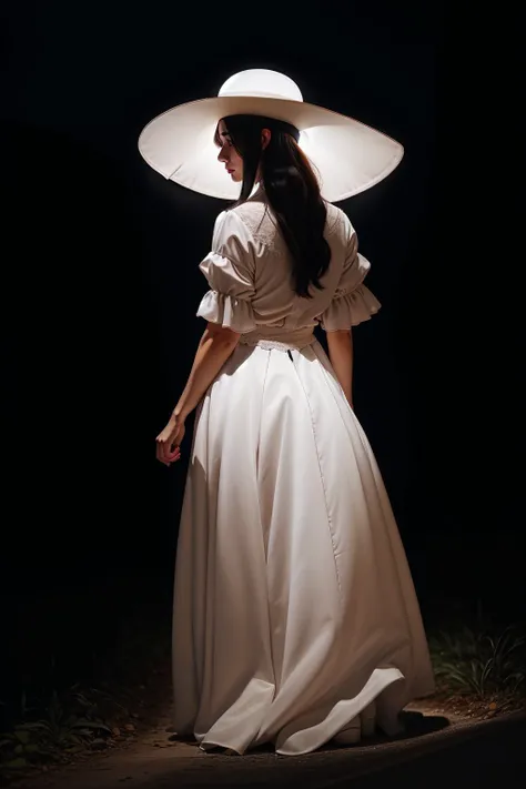 (tgiantll:1.4) woman in white dress and white hat standing in the middle of a dark street, abandoned,
(dark background, black background, backlit, night:1.2), <lora:lowkey11:1>
(HASSHAKU-SAMA:1.2)
HASSHAKU-SAMA \(CUSTOM\) <lora:Hasshakusama:0.6>