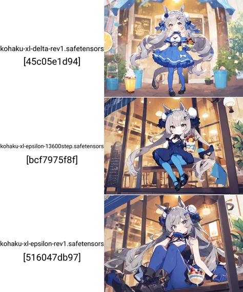 1girl,
umamusume,
nou \(nounknown\), shikimi \(yurakuru\), (namiki itsuki:1.1), (lemon89h:1.1), satsuki \(miicat\), chon \(chon33v\), omutatsu, mochizuki kei,
solo, 1o1i, solo, medium breasts, cafe, cleavage, bare shoulders, horse ears, parfait, hair bun, grey hair, bun cover, parted lips, looking at viewer, black footwear, animal ears, horse girl, transparent, hair ornament, breasts, grey eyes, hairclip, blue gloves, heart, sleeveless, blue pantyhose, dress, holding, gloves, tail, pantyhose, sleeveless dress, double bun, very long hair, blue dress, full body, long hair, horse tail, shoes,
masterpiece, newest, absurdres, sensitive
