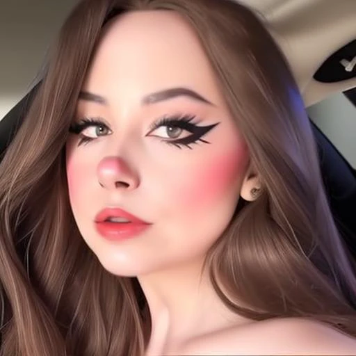 high quality closeup photo of a woman's face, eyeliner5, bad anatomy