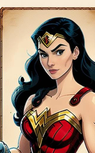 Wonderwoman, cartoon, Disney style, perfect face, holding map, between brownstones, anime style, detailed eyes and irises <lora:sumoE_v10:.6> <lora:wonderWomanDCBy_v10:.6>