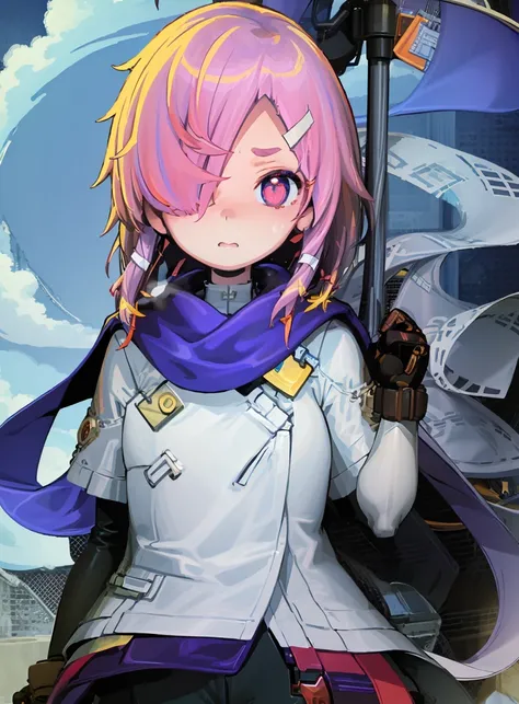 (extremely detailed CG unity 8k wallpaper),(masterpiece), (best quality), (ultra-detailed), (best illustration),(best shadow), (sharp eyeliner, eyeshadow, detailed eyes:1.1), (clear blue sky background, outside:1.42)
,BREAK
(MaiNC:1.2), blue scarf, pink eyes
<lora:MaiNC:1>, <hypernet:dohna dohna-250000:0.3> <lora:(s)OnonoImoko:1.0>