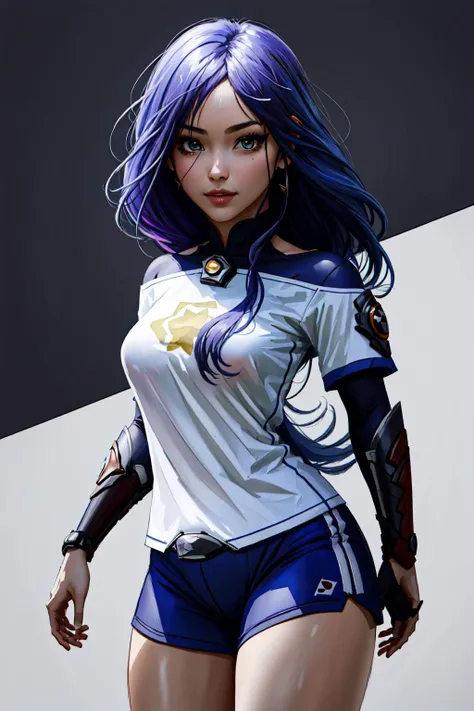 Highly detailed, High Quality, Masterpiece, beautiful, sharp focus, shiny skin, best quality, perfect anatomy:1.4, high detailed, 8k, highres, lineart, sketch, (masterpiece:1.4), (highest quality:1.4), (sharp focus:1.2), (colored:1.3), (digital painting:1.1), 8k wallpaper, (tight gap:1.2), (detailed face and eyes), (1girl, solo:1.5), (cowboy shot:1.2), smile, <lora:Rosalina-08:0.9>, Rosalina_Striker, Raiden_Shogun_\(genshin impact\), blue hair, long hair, <lora:Char_GenshinImpact_RaidenShogun:0.8>