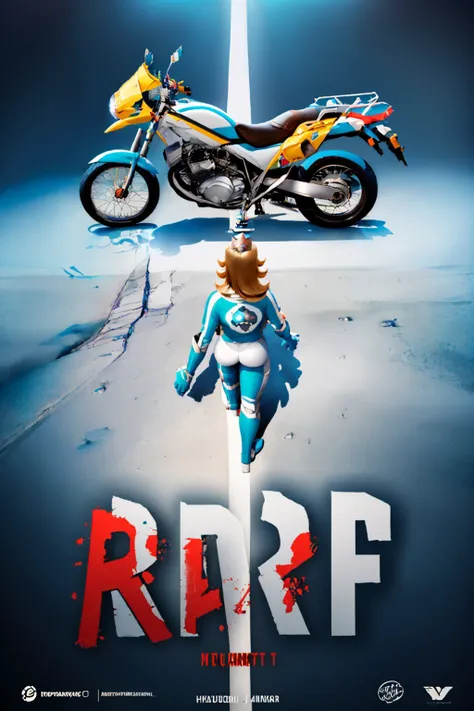 (masterpiece, best quality:1.2), akiraposter, from above, from behind, solo, 1girl, rosalina, walking, rosalina_biker, ground vehicle, motorcycle <lyco:Rosalina-08:1.0> <lyco:concept_akiraposter-11:1.0>