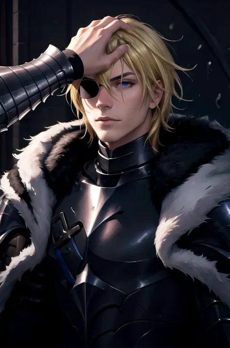 Highly detailed, High Quality, Masterpiece,  ((HeadpatPOV)), <lora:HeadpatPOV:1>,  1man, DimitriAfter, blonde hair, armor, cape, solo,<lora:Dimitri:0.9> <lora:LowRA:.4>