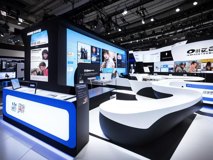 science, technology, line, informatization, intelligentize, future, exhibition stand,Technology line,blue,black