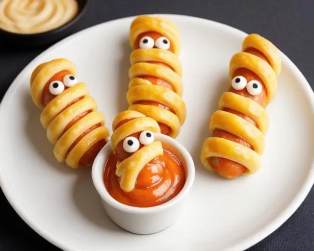 food, mummy, dish, cheese fondue <lora:mummy_sausages_v1:0.5>