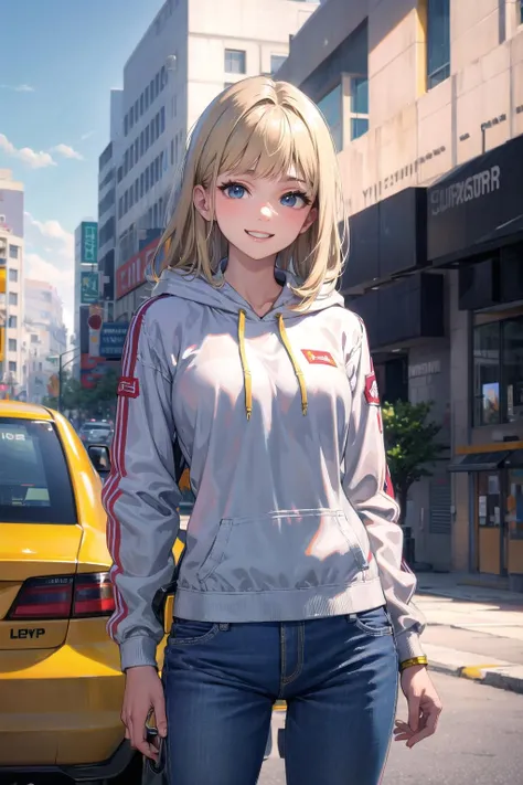 (masterpiece:1.3),(highly detailed:1.3),(highres:1.1),best quality,Ultra-detail,1girl,solo,centi \(supreme holiday\),hoodie,pants,looking at viewer,smile,blush,<lora:centi_supreme-holidayv2:0.7>,