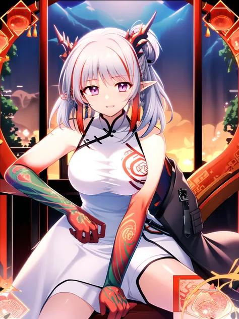 masterpiece, best quality, large breasts, <lora:ArknightsNian_10:1>, nian \(arknights\), cowboy shot, china dress, hand between legs,
<lora:aoinishimataV2_1:0.8>, <lora:ArknightsNian_20:1>