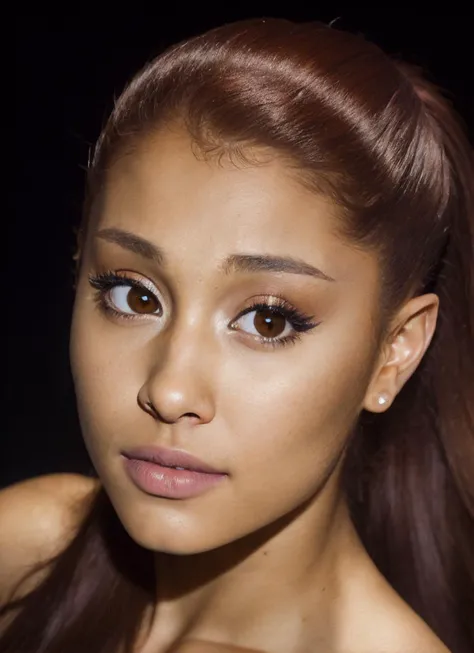 portrait of sks woman, epic (photo, studio lighting, hard light, sony a7, 50 mm, matte skin, pores, colors, hyperdetailed, hyperrealistic), <lora:locon_arianagrande_v1_from_v1_64_32:1.25>