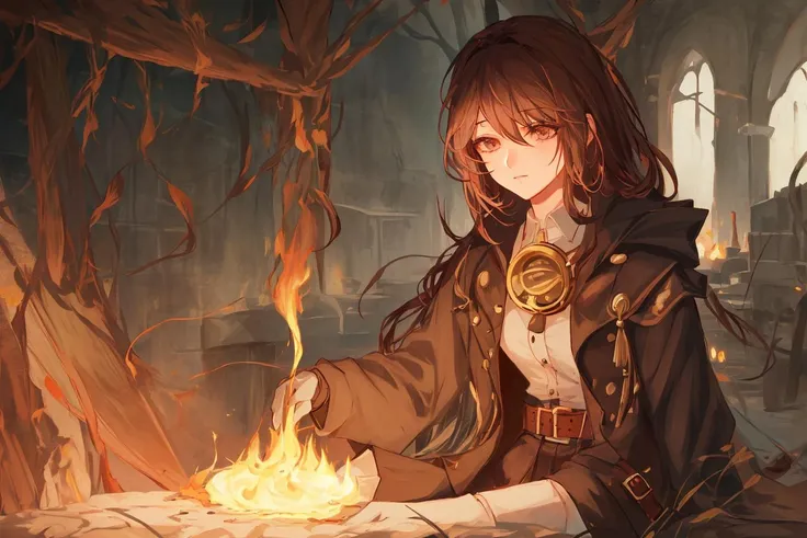 1girl,portrait:0.5 ,sweat, character_focus,solo focus, sitting, Blacksmith's attire,long sleeves, mittens,Blacksmith's goggles,
The forge in the atelier. embers, coal, 
A blacksmith girl lighting a fire in the furnace,
(fantasy style:1.4),(anime,8k,masterpiece, top quality, best quality,beautiful and aesthetic:1.2,professional illustrasion:1.1,ultra detail:1.3,perfect lighting),extremely detailed,highest detailed,incredibly absurdres , highres, ultra detailed,