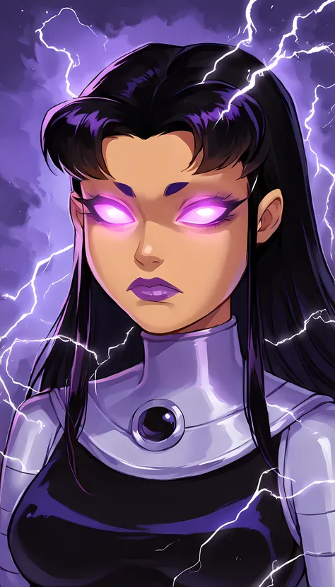 score_9,score_8_up,source_anime,1girl,incrslowtier,<lora:KYS_XLPD:1.3>,electricity,upper body,glowing eyes,no eyes,expressionless,blackfire,<lora:blackfire-guy-PONYv1:1>,makeup, lipstick,bodysuit, thigh boots,