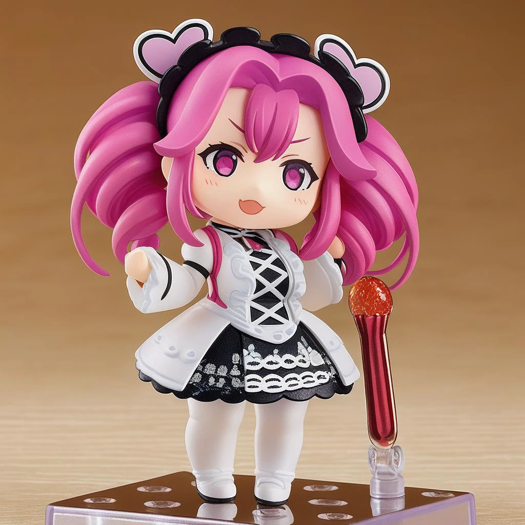 nendoroid,girl,shikoku metan, voicevox,chibi,table model,food model,fantacy background,,ultra-detailed,masterpiece,best quality, <lora:XDetail_light:0.7> <lora:nendoroid_xl_v2:0.8> <lora:metan_XL_v1:0.8>
