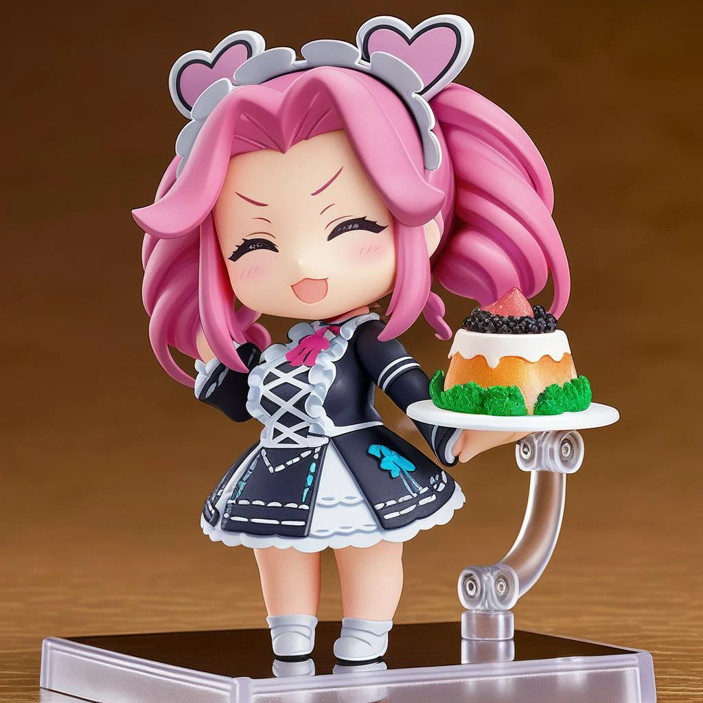 nendoroid,girl,shikoku metan, voicevox,chibi,table model,food model,fantacy background,,ultra-detailed,masterpiece,best quality, <lora:XDetail_light:0.7> <lora:nendoroid_xl_v2:0.8> <lora:metan_XL_v1:0.8>
