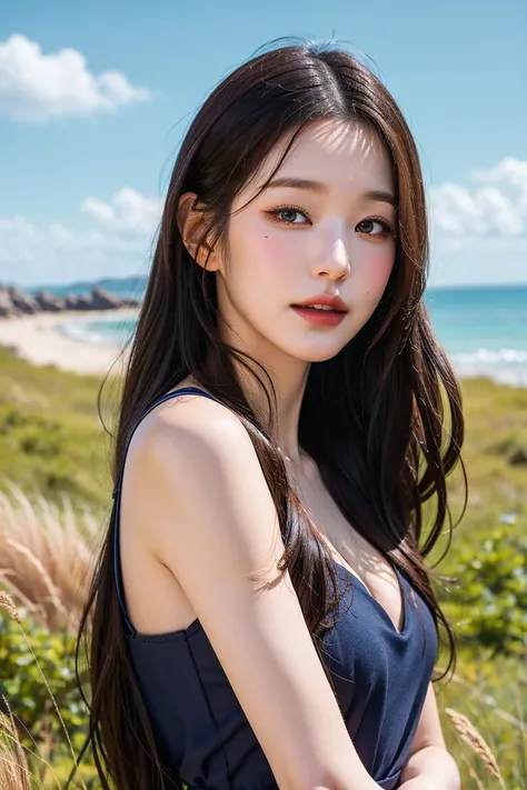 nikon RAW photo,8 k,Fujifilm XT3,masterpiece, best quality, realistic, photorealistic,ultra detailed,1girl,solo,
upper body, standing, beautiful blue sky, serene expression, (luxury red dress), surrounded by a sea of grass, sexy pose,
jwy1, <lora:jwy___v1:0.5>, <lora:makina69_wonyoung_v2.1:0.5><lora:fromis9Jiheon_fromis9JiheonV2:0.38>