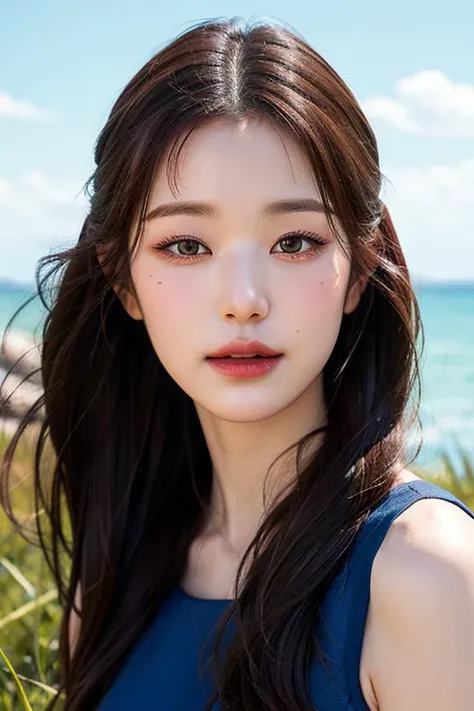 nikon RAW photo,8 k,Fujifilm XT3,masterpiece, best quality, realistic, photorealistic,ultra detailed,1girl,solo,
close up portrait, standing, beautiful blue sky,serene expression, (luxury red dress), surrounded by a sea of grass, sexy pose,
jwy1, <lora:jwy___v1:0.5>, <lora:makina69_wonyoung_v2.1:0.5><lora:fromis9Jiheon_fromis9JiheonV2:0.38>