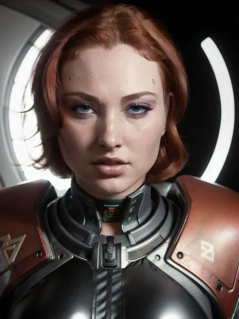 VixenVogen768 , close up portrait, cyberpunk suit, advanced technology and sleek design suit, photography, trending on artstation, sharp focus, studio photo, intricate details, highly detailed, by greg rutkowski <lora:VixenVogen768:0.7>