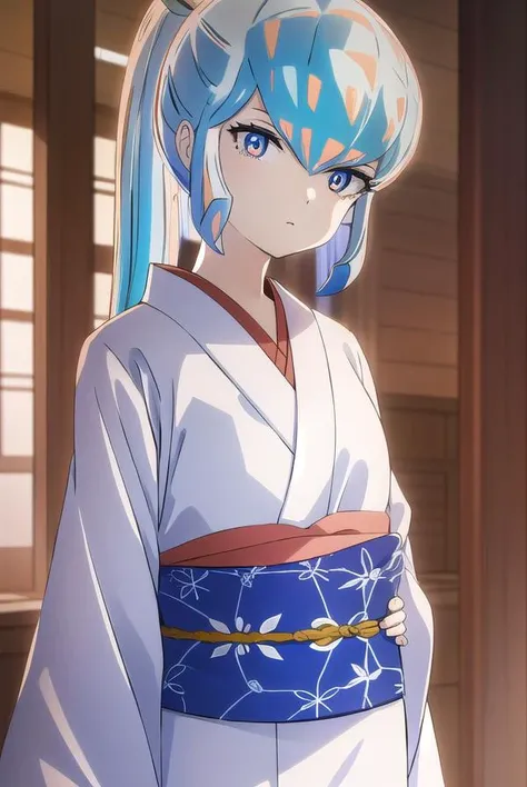 uruseiyatsuraoyuki, <lora:urusei yatsura oyuki s1-lora-nochekaiser:1>,
oyuki, long hair, blue eyes, blue hair, ponytail,
BREAK japanese clothes, kimono, sash, white kimono, obi,
BREAK indoors, classroom,
BREAK looking at viewer, (cowboy shot:1.5),
BREAK <lyco:GoodHands-beta2:1>, (masterpiece:1.2), best quality, high resolution, unity 8k wallpaper, (illustration:0.8), (beautiful detailed eyes:1.6), extremely detailed face, perfect lighting, extremely detailed CG, (perfect hands, perfect anatomy),