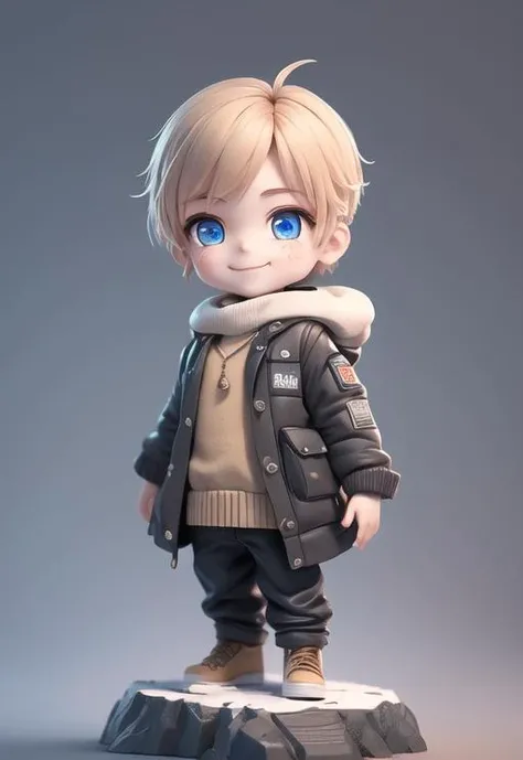 (masterpiece),(best quality),(ultra-detailed), (full body:1.2), 1boy,chibi, smile,(beautiful detailed face), (beautiful detailed eyes), (Simple and clean style_1.5), tactical vest, long overcoat, ballistic gear, black gear, (brown sweater),
<lora:blindbox_V1Mix:1>