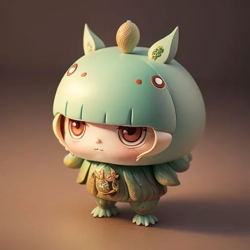 ((Best Quality)),  ((masterpiece)), ((realistic)) , wood_spirit, melting_heart, bigbadejo alien_monster,,<lora:blindbox_v1_mix:1>, full body, chibi, masterpiece