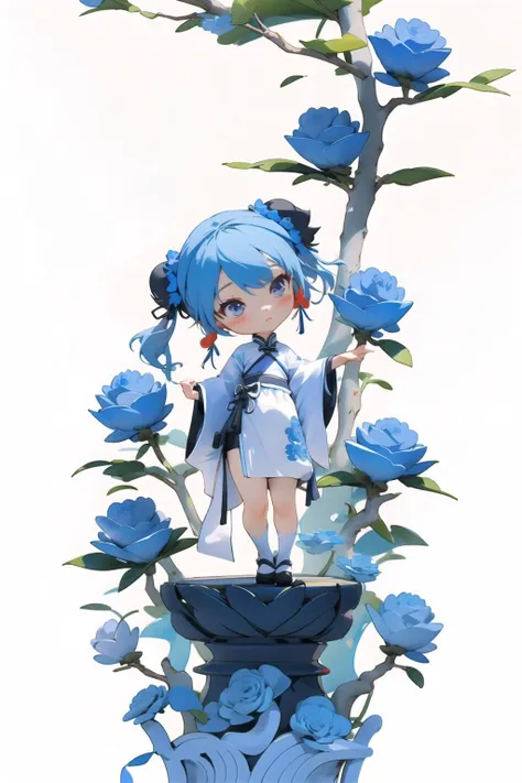 masterpiece, best quality, 1girl,solo,chibi,full body, gradint background, fluorescent color, blue theme,
traditional Chinese clothing, surrounded by blue roses,
<lora:blindbox_V1Mix:1> <lora:nijiexpress:0.9>