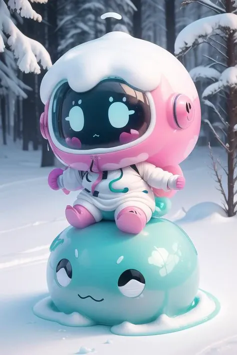 A person skiing down a snowy slope,, <lora:Colorfulslimegirl:1>, slime_girl, suu, melting_heart,, <lora:Gigeralien:1>, bigbadejo alien_monster,, <lora:Blindbox:1>, full body, chibi,,, <lora:BattleCars:1>, battlecar,
