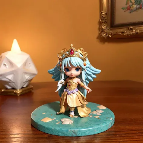 chibi, full body, figure, Ghost, TRPG, Dungeons and Dragons, diorama, on the gameboard, a cursed princess seeks true love, <lora:blindbox_v3:1.2>, <lora:flat2:-1>