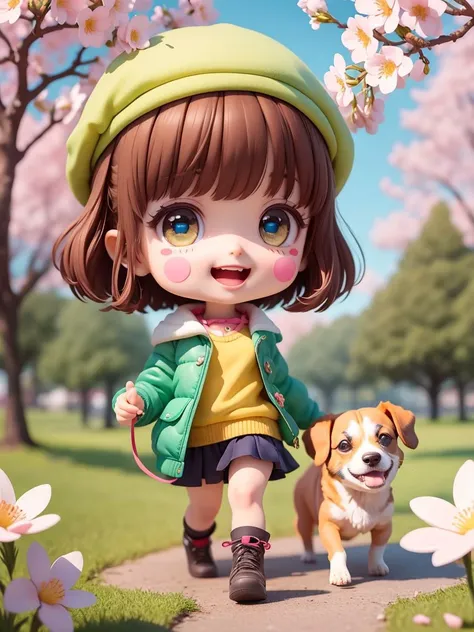 (masterpiece),(best quality),(ultra-detailed), (full body:1.2),
1girl,chibi,cute, smile, open mouth,
flower, outdoors, ((playing with a cute dog)), beret, jacket, blush, tree, :3, shirt, short hair, cherry blossoms, green headwear, blurry, brown hair, blush stickers, long sleeves, bangs, black hair, pink flower,
(beautiful detailed face), (beautiful detailed eyes),
<lora:blindbox_V1Mix:1>