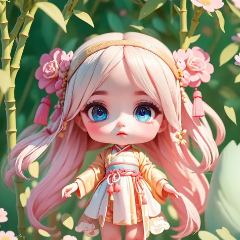 <lora:blindbox_V1:1>,(masterpiece),(best quality),(ultra-detailed), (full body:1.2), (studio background),(clean background),(blurry background), 1girl, chibi, (beautiful detailed face), (beautiful detailed eyes), pastel color,song hanfu,chinese tradional clothes,inSuzhou garden, bamboo,soft focus