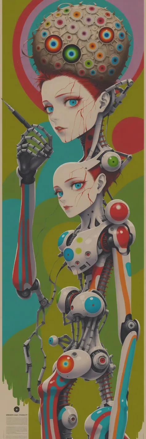 highly detailed <lora:eye_catching:1.65> eye catching psychedelic Poster by director Ridley Scott. Titled: Android. Painted by Egon Schiele in his own blood, watercolor on pen and paper