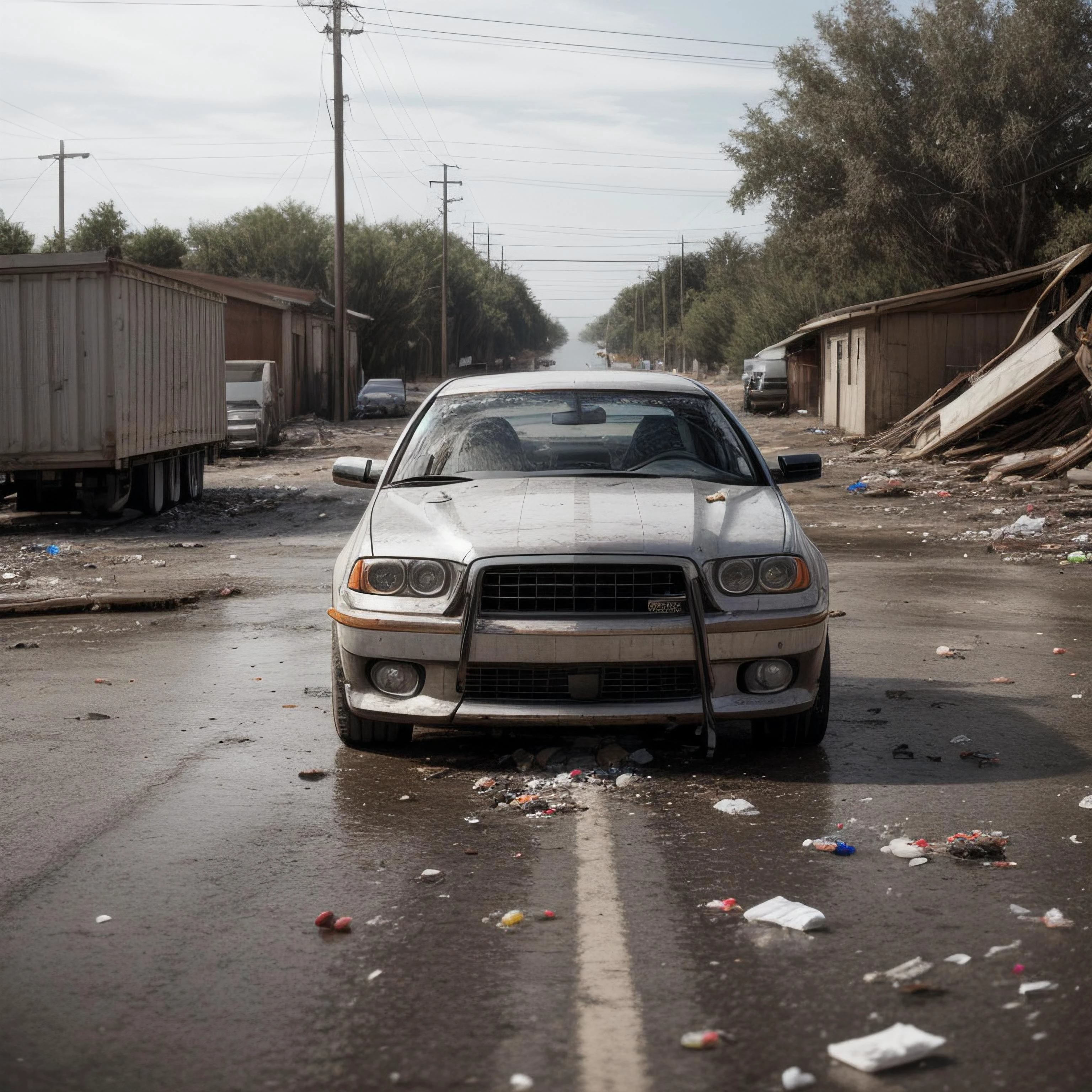 fullbody shot, 8k uhd, by Alessio Albi, dusty particles depth of field, detailed BREAK chaos, surrounding trash, provoking composition, (detailed ambient, intricate ambient occlusion, detailed:1.10), studio light<lora:add_detail:1.0>