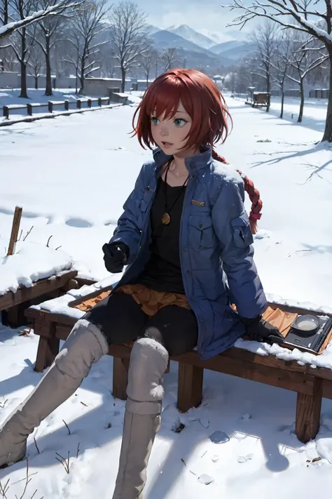 masterpiece, best quality,1girl,solo,snow,