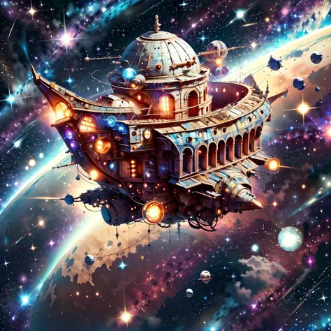 <lora:GrecoRomaPunkAI:.8> RomaPunkAI
spaceship in space, stars