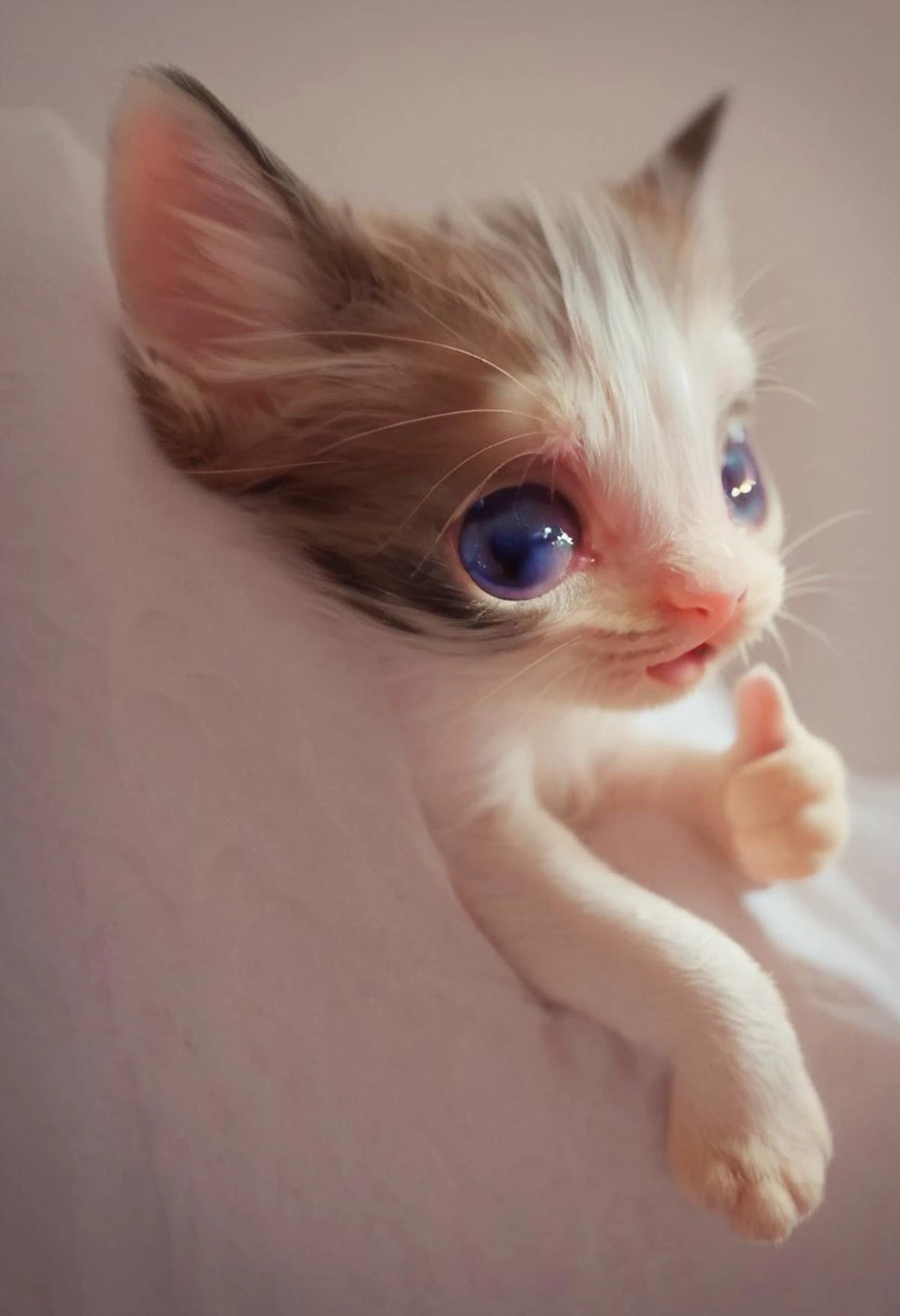 score_9, score_8_up, score_7_up, score_6_up, score_5_up, score_4_up, houdinangel, cat, animal focus, thumbs up