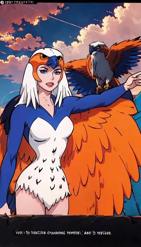 straight-on,pose,looking at viewer,solo, BREAK,
CARTOON_Sorceress_heman_90s_ownwaifu, www.ownwaifu.com,
breasts, long hair, medium breasts, white hair, lips, makeup, lipstick, blue eyes, monster girl, nose, red lips, animification,
wings, feathered wings, feathers, white hair, angel wings, white wings, harpy, leotard, winged arms, bird, bird wings, helmet, multiple wings,
<lora:CARTOON_Sorceress_heman_90s_ownwaifu-15:0.95>, BREAK, official art, highres, scenery, (masterpiece:1.1), (best quality,:1.1), (high quality:1.1), (anime screencap:1.2),