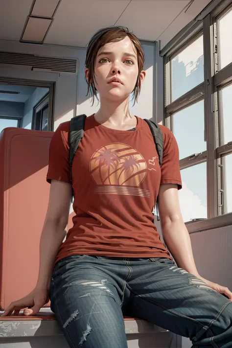 (best quality:1) , (masterpiece:1), (ultra detailed:1),  (TLOU_EW:1.1),  (sitting, cowboy shot:1.1), (looking at viewer:1.1), photorealism, scenery, (indoors background:1.1), <lora:lora_TLOU_EW_1stTrialSD-1.5Full-000008:0> <lora:lora_TLOU_EW_2ndTrialNAIFull-000022:0>  <lora:lora_TLOU_EW_3rdTrialGhostMix-000020:0.5>