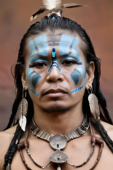 <lora:ChainHalterXL:0.8> ChainHalter, portrait of a shaman, high detail,