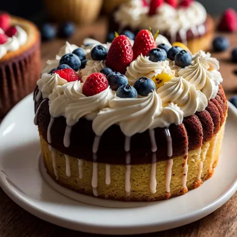 (masterpiece:1.2), (best quality), (ultra detailed), (8k, 4k, intricate),(highly detailed:1.2), (detailed background),detailed landscape, ((portrait)), <lora:more_details:0.5> <lora:food:0.7>foodstyle, food, artist name, blurry, fruit, blurry background, plate, cake, realistic, food focus, cake slice, pastry, still life