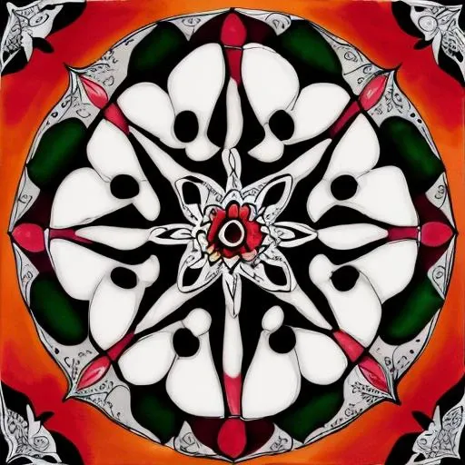 Watercolor painting dessine moi un mandala rouge . Vibrant, beautiful, painterly, detailed, textural, artistic