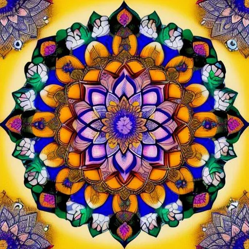 ethereal fantasy concept art of Mandala made of 100 people's heads painting in the style of a Persian Miniature . magnificent, celestial, ethereal, painterly, epic, majestic, magical, fantasy art, cover art, dreamy
