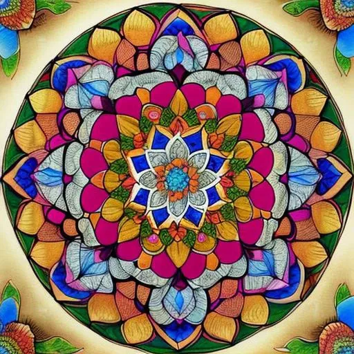 ethereal fantasy concept art of Mandala made of 100 people's heads painting in the style of a Persian Miniature . magnificent, celestial, ethereal, painterly, epic, majestic, magical, fantasy art, cover art, dreamy