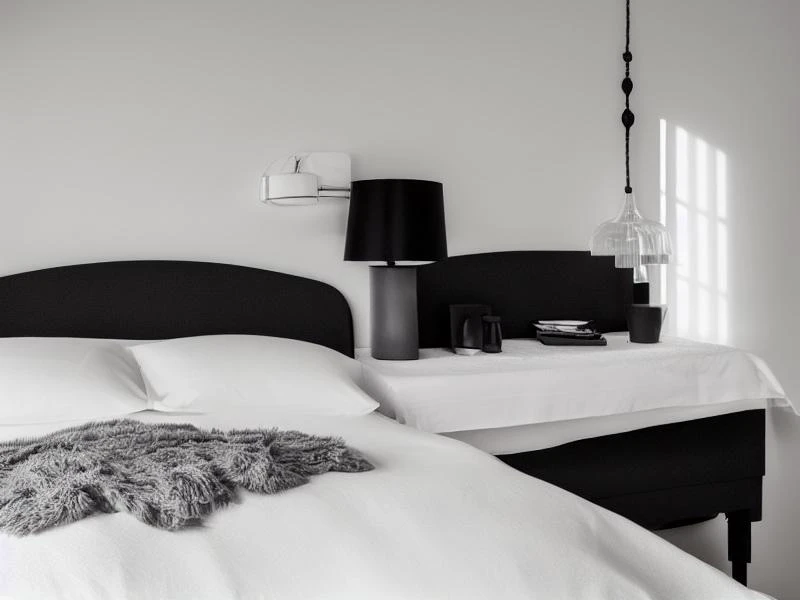1 vintage minimalistic bed in center, ((sateen sheets color)), full crystal panel background, simetric, 4k, arquitecture, minimal furniture, by Marcel Wanders, (focus on bed)