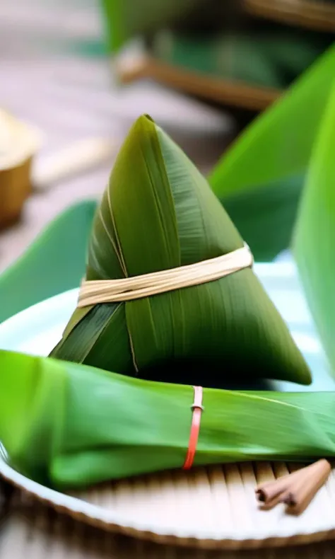 zongzi, no humans,blurry,depth of field,scenery,blurry background,, best quality,High Quality,realistic,RAW photo,masterpiece,8k,insane details,High detail,hyperdetailed, Lighting,Master Lighting,film grain,<lora:cnfood-XL:1>
