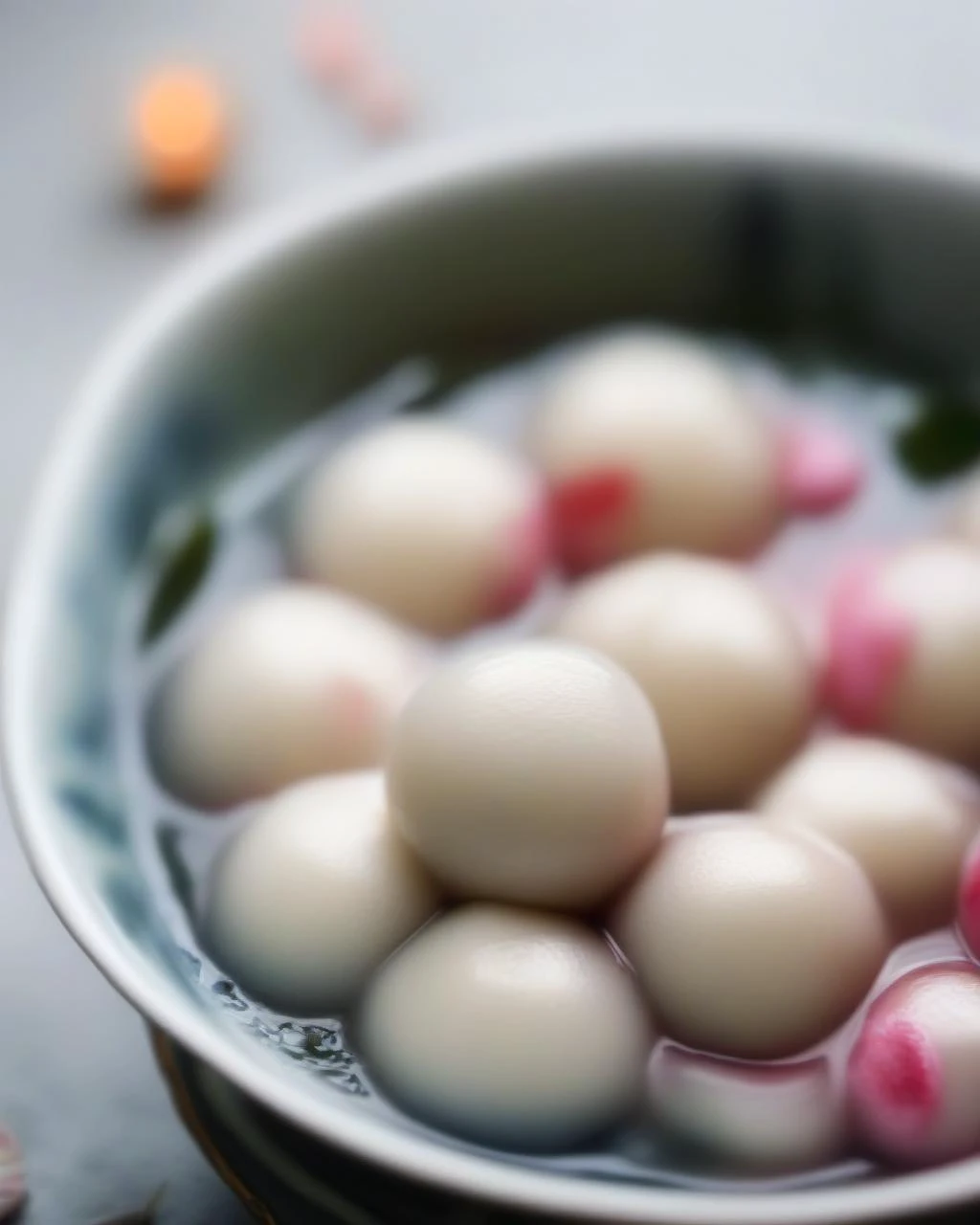 tangyuan, no humans,blurry,depth of field,scenery,blurry background,, best quality,High Quality,realistic,RAW photo,masterpiece,8k,insane details,High detail,hyperdetailed, Lighting,Master Lighting,film grain,<lora:cnfood-XL:1>