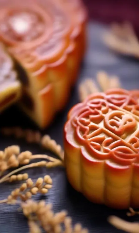 mooncake, no humans,blurry,depth of field,scenery,blurry background,, best quality,High Quality,realistic,RAW photo,masterpiece,8k,insane details,High detail,hyperdetailed, Lighting,Master Lighting,film grain,<lora:cnfood-XL:1>
