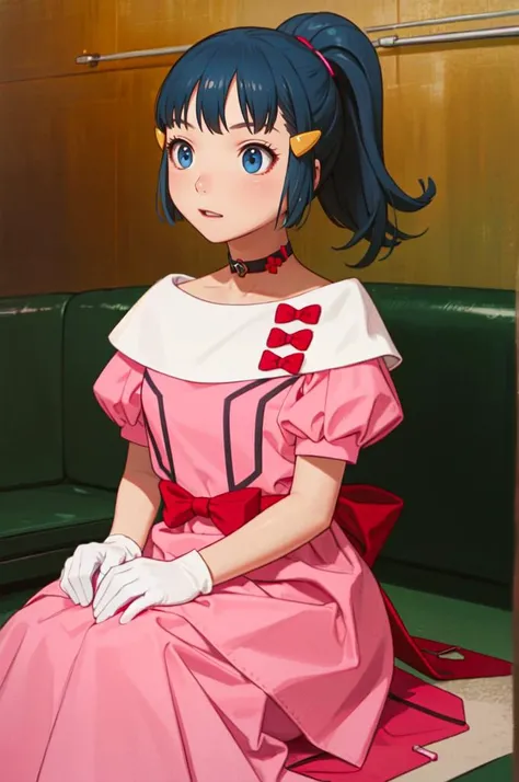 <lora:PKMN_Dawn_Pink_Contest_Dress_v1:1> pkmndawn, 1girl, solo, blue eyes, blue hair, ponytail, sidelocks, bangs, hair ornament, hairclip, pink dress, short sleeves, puffy sleeves, sidelocks, choker, red bow, white gloves, full body, <lora:Range_murata_style_v02:0.8>, absurdres, ultra detailed, masterpiece, best quality, aesthetic, detailed,