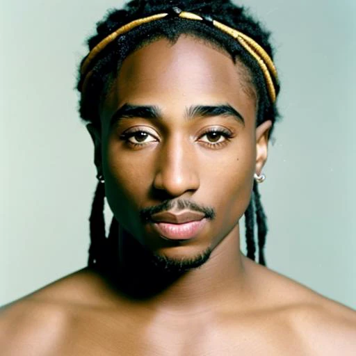 emb_tupac, african american model, with blonde combed hair, gentle smile, perfect eyes, no makeup, photo